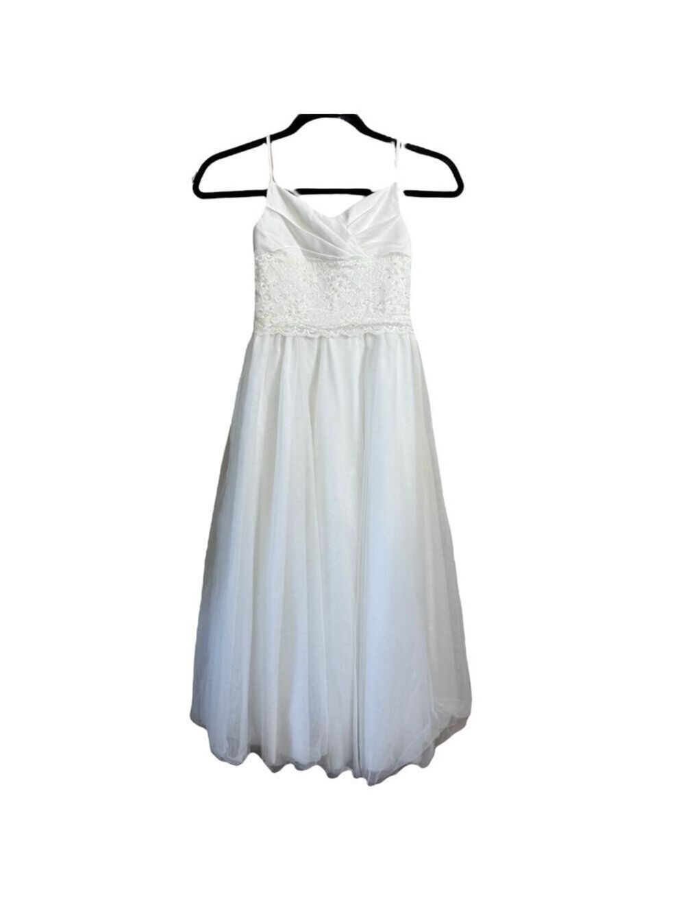 Mary's Bridals Flower Girl Dress White Lace‎ Up Back Size 6